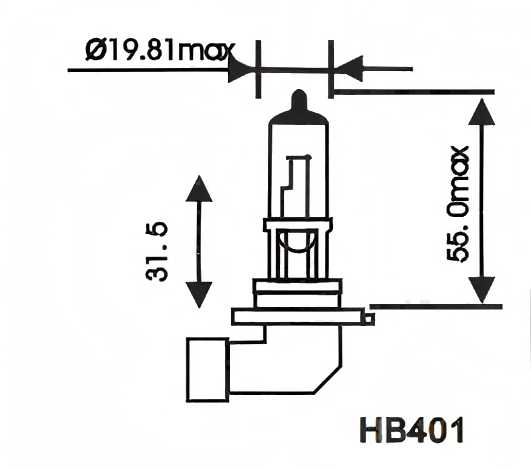 HB4(9006) Halogen Bulb 12V55W P22d