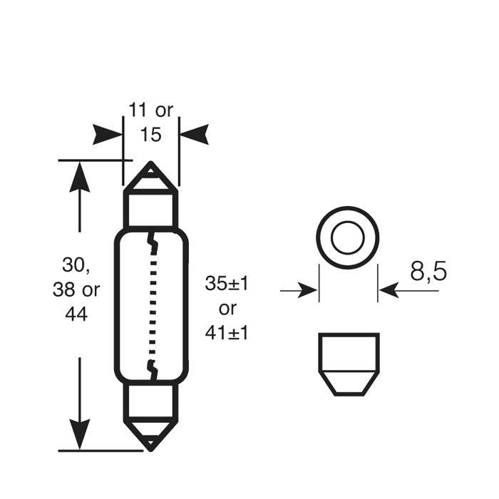 C5W 12V5W S8.5d