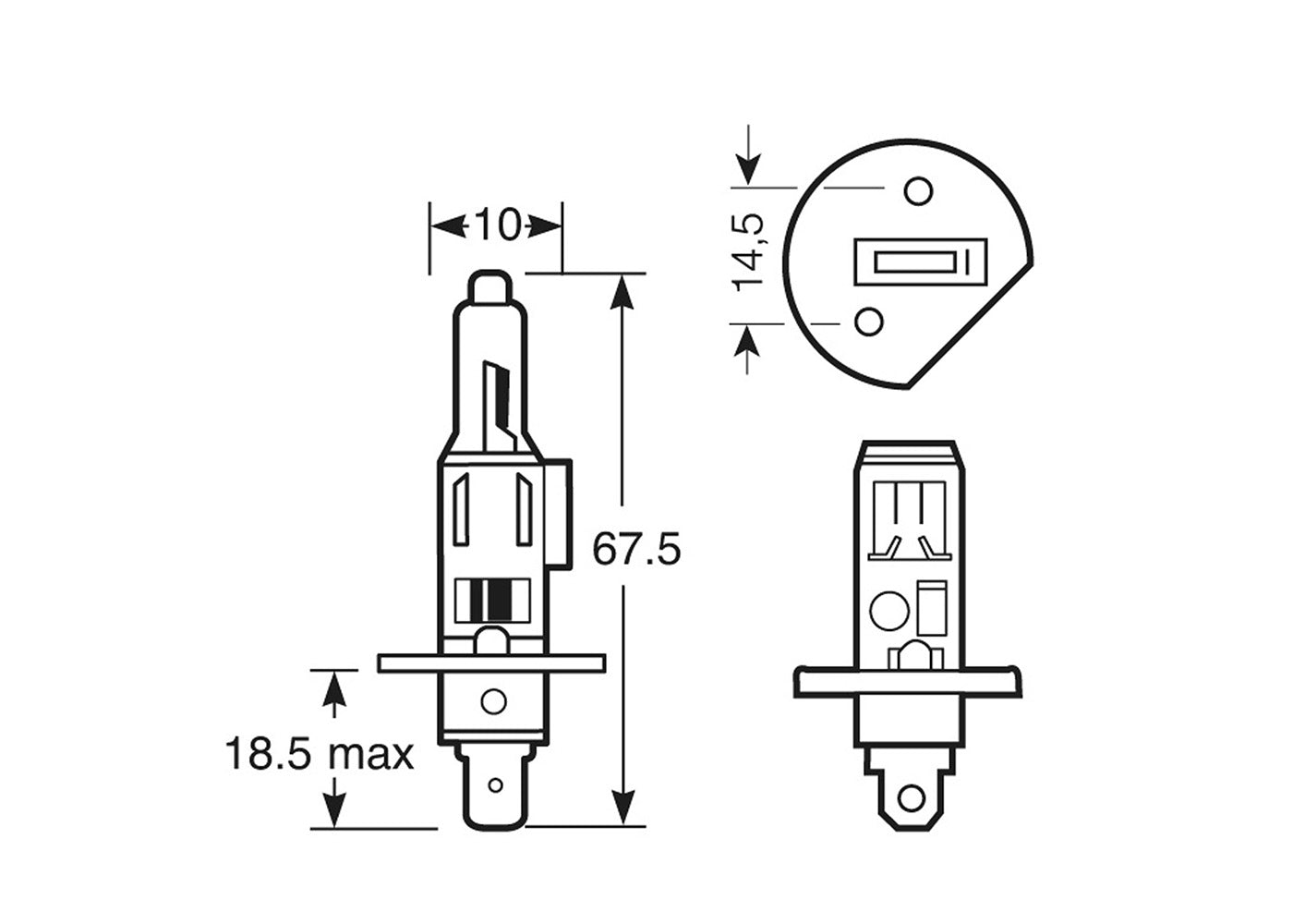 H1 Halogen Bulb Super White