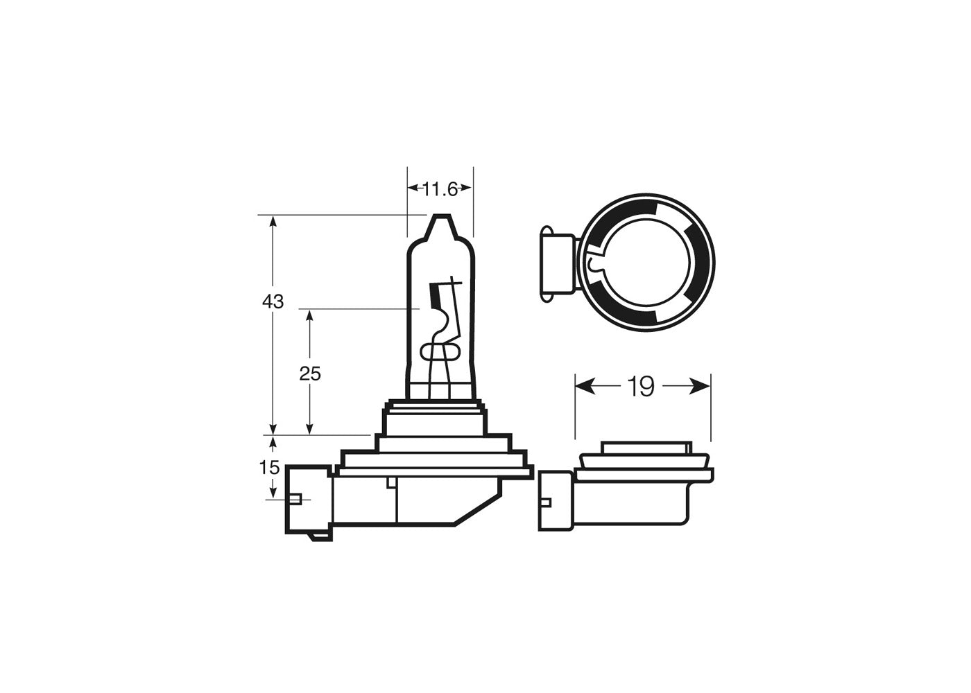 H9 12V65W PGJ19-5