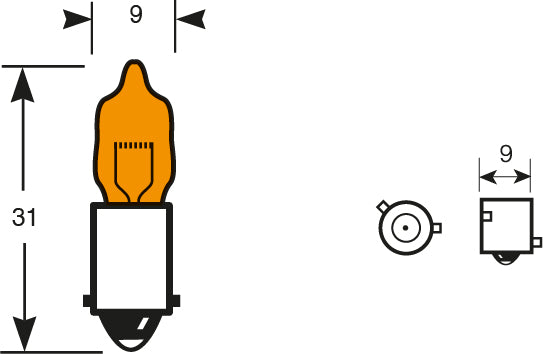 HY6W 12V6W BAZ9s AMBER